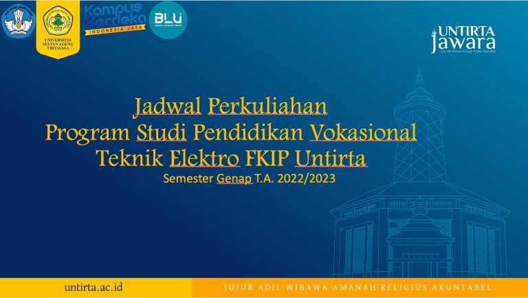 Jadwal Perkuliahan Program Studi Pendidikan Vokasional Teknik Elektro Semester Genap T.A. 2022/2023